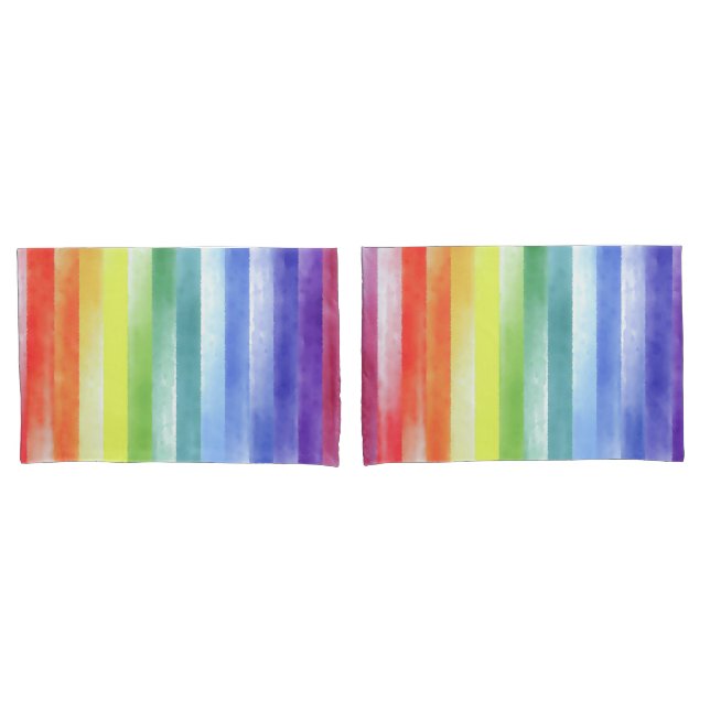 Housse D'oreillers Pattern de Vertical Rainbow | (devant-Set)