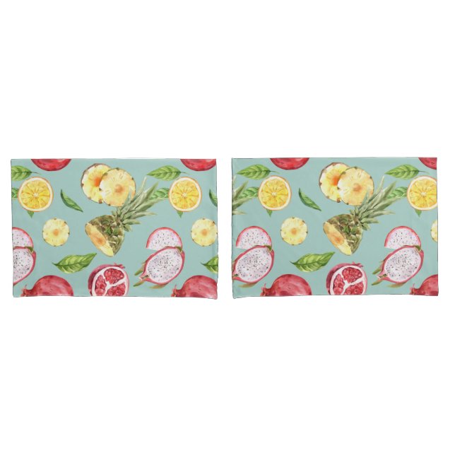 Housse D'oreillers Patters de Tropical Fruit (devant-Set)