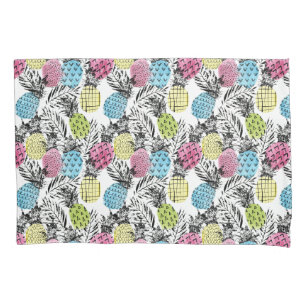 Housse D'oreillers Paumes de grunge d'ananas