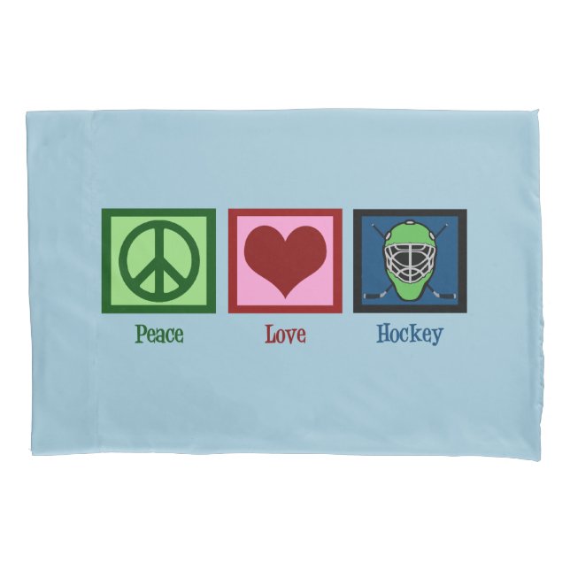 Housse D'oreillers Peace Love Hockey (Goalie Mask) mignonne (devant)