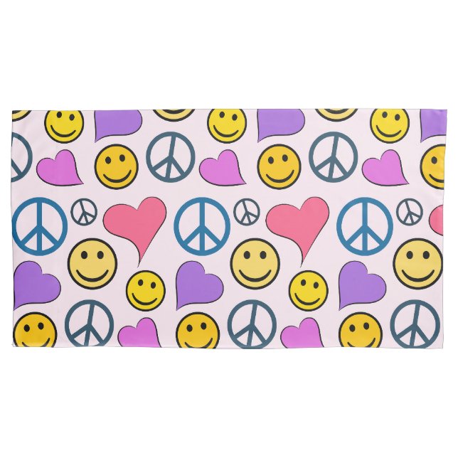 Housse D'oreillers Peace Love Laute mignonne (devant)