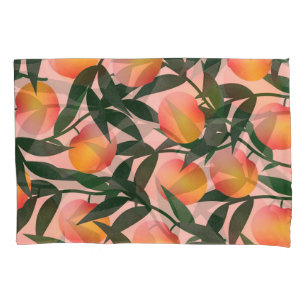 Housse D'oreillers Peach Fruit rose Arrière - plan Motif.