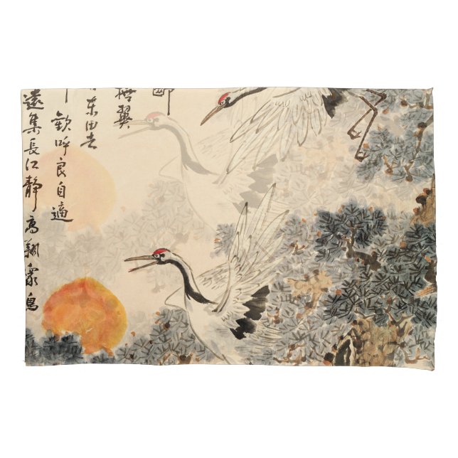 Housse D'oreillers Peinture asiatique traditionnelle : art classique. (devant)