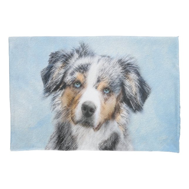 Housse D'oreillers Peinture de berger américaine miniature - Chien Ar (devant)
