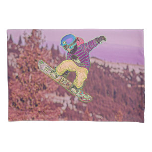 Housse D'oreillers Peinture de snowboarding