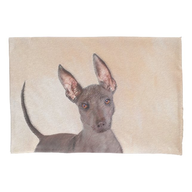 Housse D'oreillers Peinture Xoloitzcuintli - Beau art original de chi (devant)