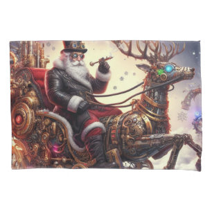 Housse D'oreillers Père Noël/Reindeer steampunk Noël/hiver