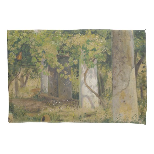 Housse D'oreillers Pergola Avec Raisins À Vins (Paysage Vignoble) (devant-gauche)