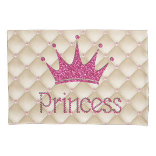 Housse D'oreillers Perles Charmantes Chic ,Diadème, Princesse,Paillet