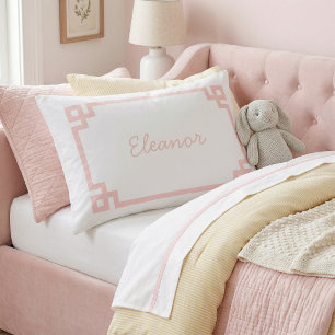 Housse D'oreillers Petal rose grec clé Monogramme Coussin Coque stand