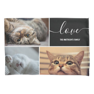 Housse D'oreillers Photo Collage Cute Cats Amateurs d'animaux de comp