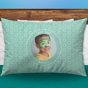 Housse D'oreillers Photo de l'enfant personnalisé vert