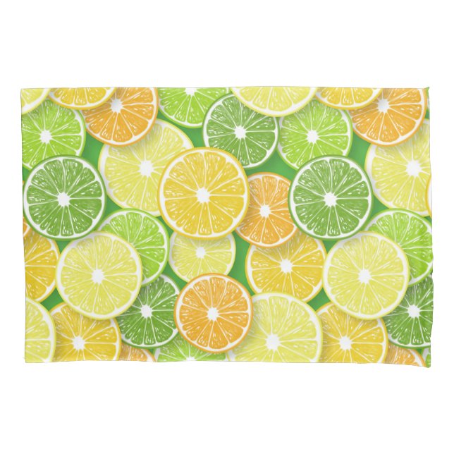 Housse D'oreillers Pièces de fruits d'agrumes pop art 3 (devant)