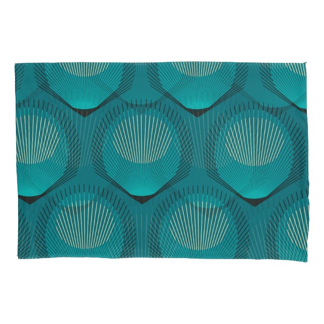 Housse D'oreillers Pierres Peacock Stylisées Carrelage bleu (devant)
