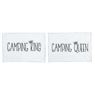 Housse D'oreillers Pillowcase "Camping King and Queen"