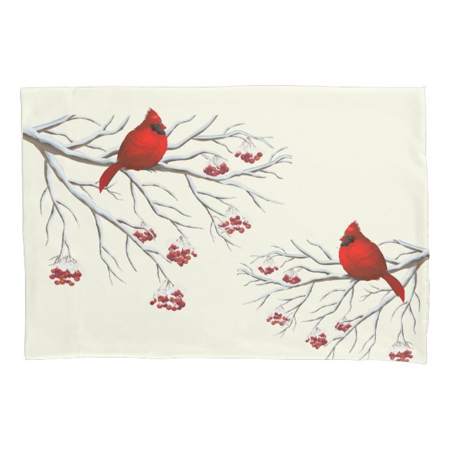 Housse D'oreillers Pillowcase-cardinal de vacances (devant)