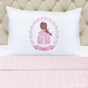 Housse D'oreillers Pillowcase de princesse rose personnalisée