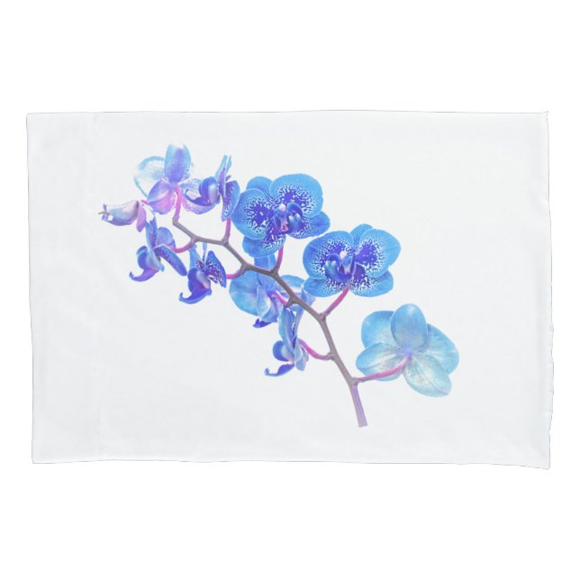 Housse D'oreillers Pillowcase d'orchidée bleu clair (devant)