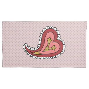 Housse D'oreillers Pillowcase Paisley Heart