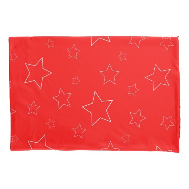 Housse D'oreillers Pillowcase Red Stars (devant)