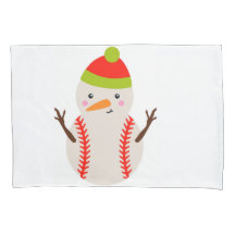 Pillowcase & Shams avec Baseball Snowman
