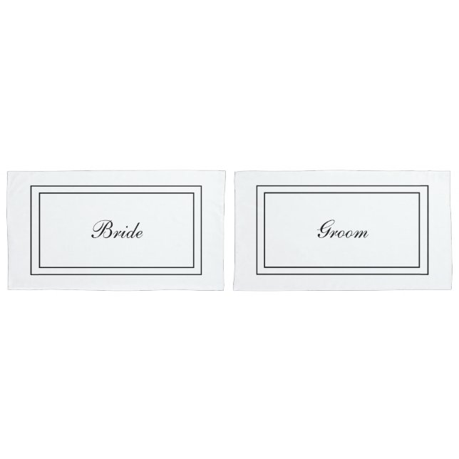 Housse D'oreillers Pillowcases de mariée et de mariée (devant-Set)