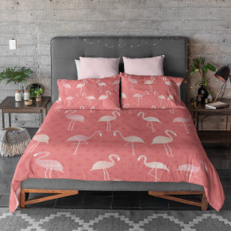 Housse D'oreillers Pink Coral Red Flamingo Seamless Pattern