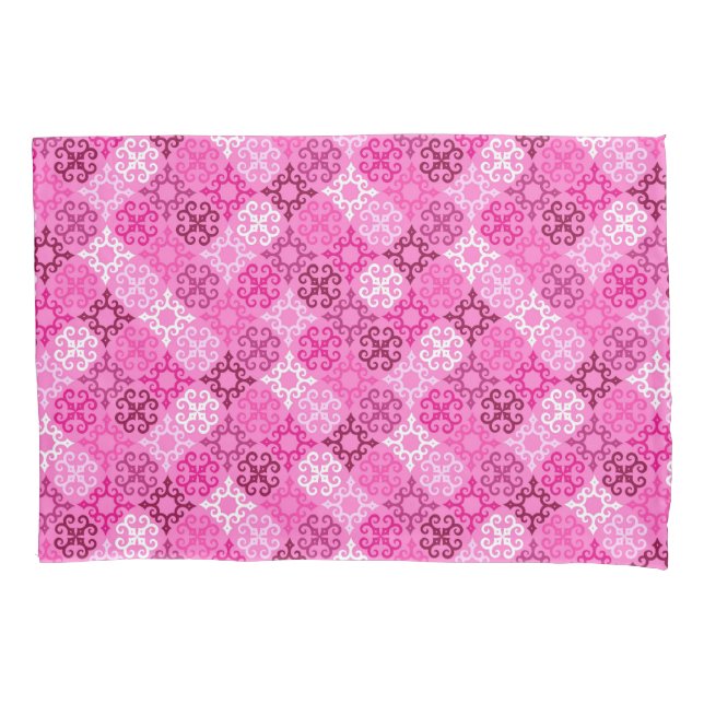 Housse D'oreillers Pink Filigree Diamond Pattern  (devant)