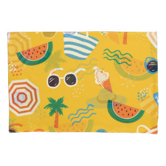 Housse D'oreillers Plage d'été : Motif coloré sans couture