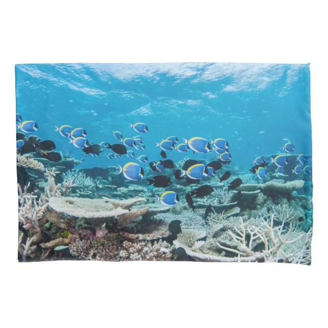 Housse D'oreillers Plages tropicales | Esturgeon Parmi le corail (devant)