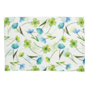 Housse D'oreillers Plantes aquarelle : Motif Floral sans joint.