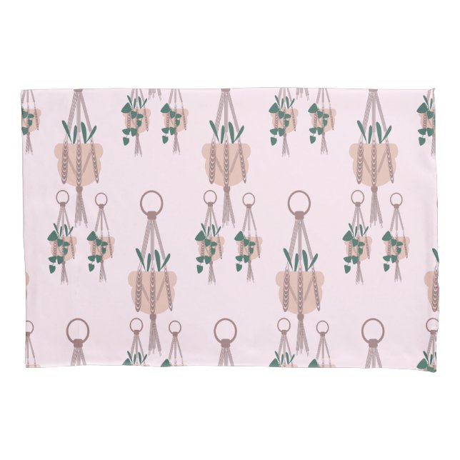 Housse D'oreillers Plantes Suspendues Maison Rose (devant)