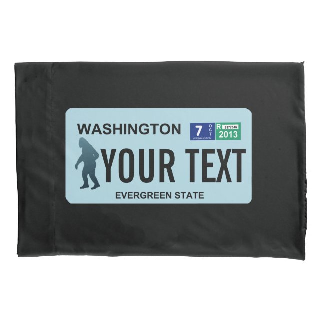 Housse D'oreillers Plaque de licence Washington Sasquatch (devant)