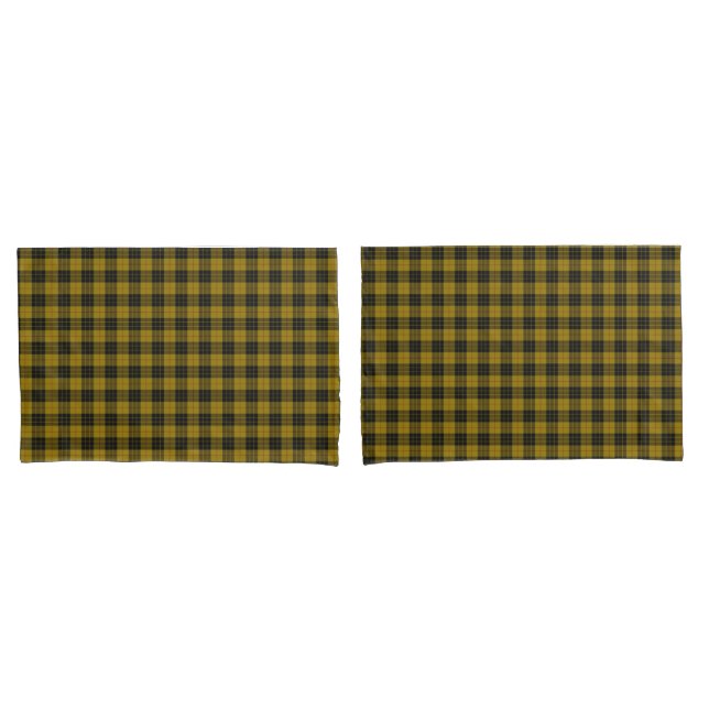 Housse D'oreillers Plaque noire jaune tartan MacLeod (devant-Set)
