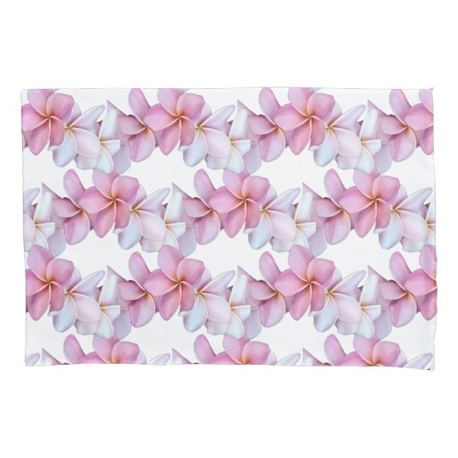 Housse D'oreillers Plumeria s'épanouit dans un ensemble de coquillage (devant-gauche)