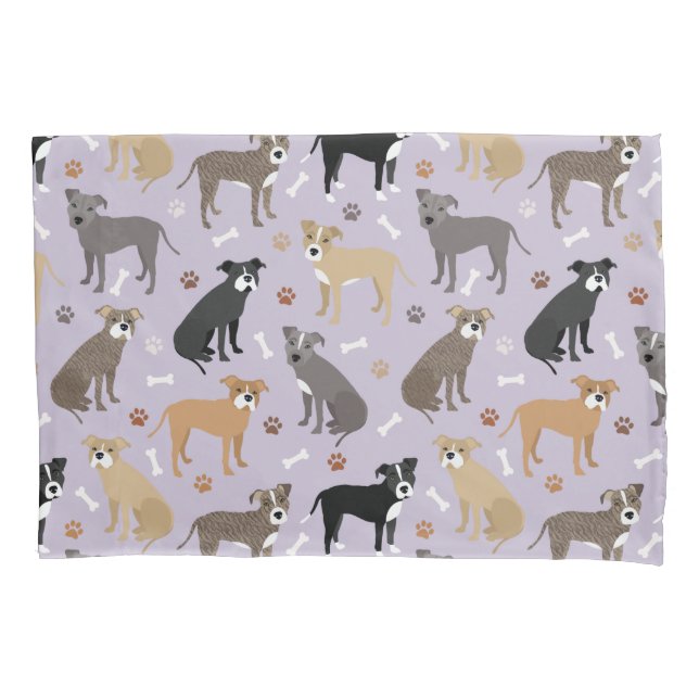 Housse D'oreillers Poches et os Pitbulles (devant)
