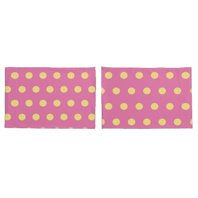 Housse D'oreillers Poids Polka Dot (Rose & Jaune Doux) (Dos-Set)