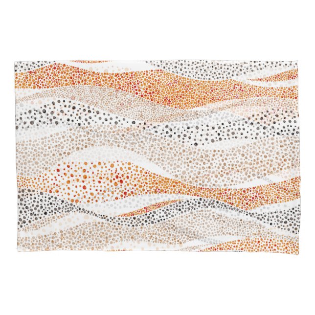 Housse D'oreillers Pointillisme Wavy Polka : Doux Doux Textile (devant)