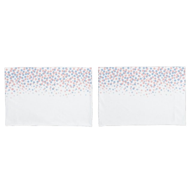Housse D'oreillers Points brisés sérénité bleu et rose rose coussins (devant-Set)