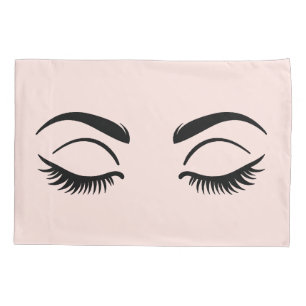 Housse D'oreillers Poireaux de maquillage rose & Brosses Mon sommeil 