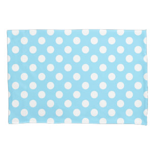 Housse D'oreillers Pois blanc sur bleu-clair