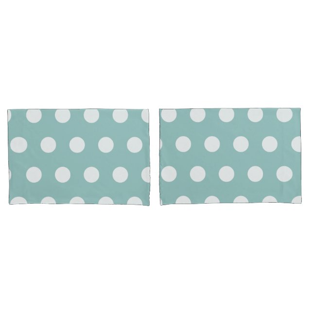 Housse D'oreillers Pois blancs géométriques bleus       (devant-Set)