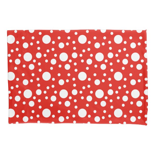 Housse D'oreillers Pois blancs rouges (devant)