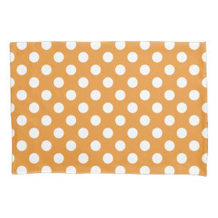 Housse D'oreillers Pois blancs sur ambre