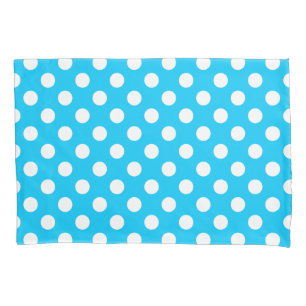 Housse D'oreillers Pois blancs sur bleu électrique