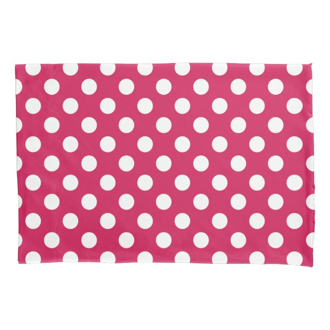 Housse D'oreillers Pois blancs sur cerise (devant)