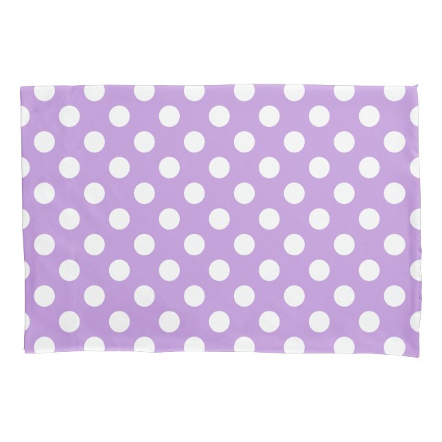 Housse D'oreillers Pois blancs sur lilas (devant)
