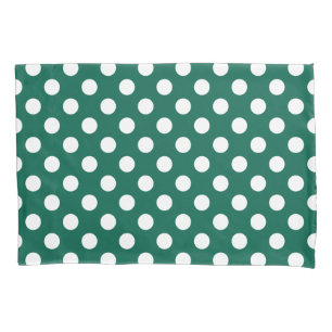 Housse D'oreillers Pois blancs sur vert sauge