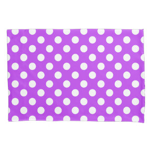 Housse D'oreillers Pois blancs sur violet clair
