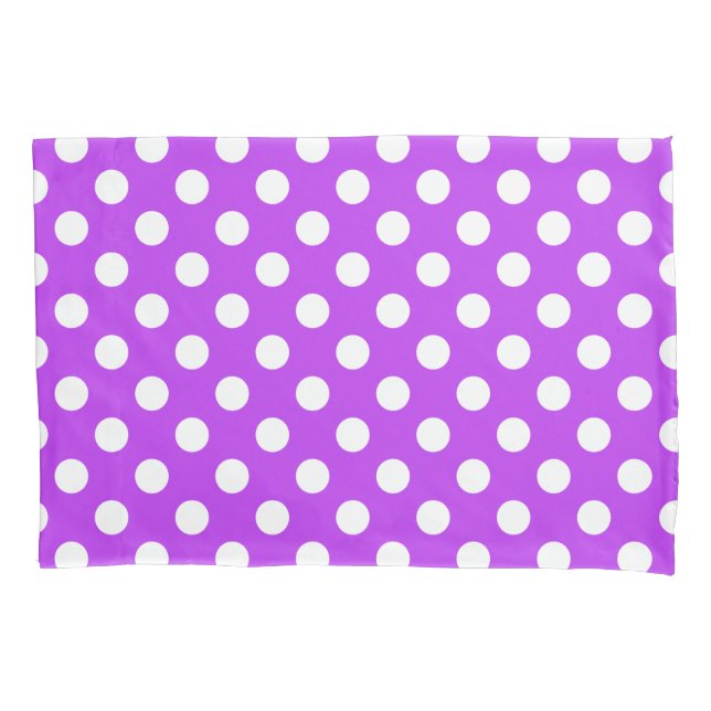 Housse D'oreillers Pois blancs sur violet clair (devant)